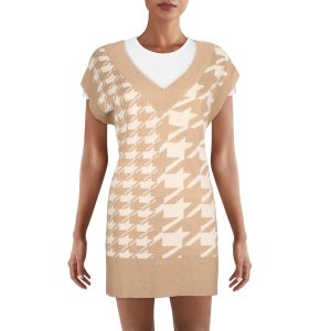 Strickkleid mit Hahnentrittmuster