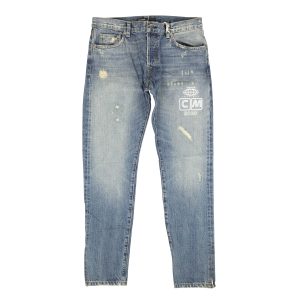 Visitor On Earth Jeans – Used-Effekt, Blau