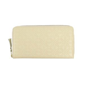 Geldbörse – Leder, Sternmotiv, geprägt, Creme