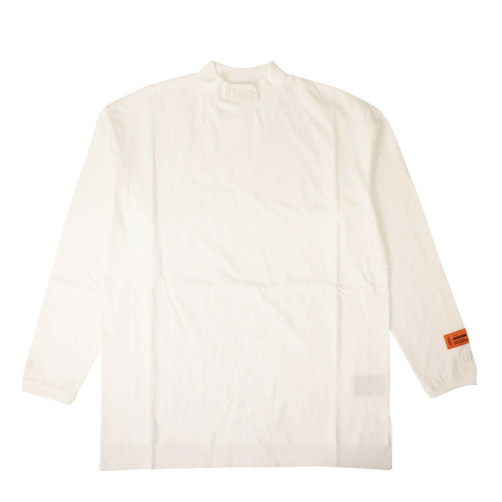 Langarm-T-Shirt mit Rollkragen und Logo – Weiß