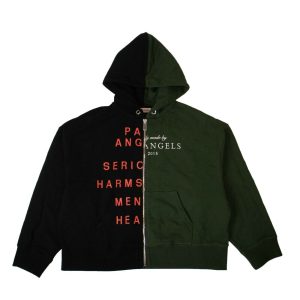 Kapuzenpullover – Herren, Schwarz, Grün, zweifarbig, Logo