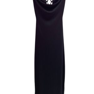 Kleid – Maxi, Bindeband hinten, Schwarz