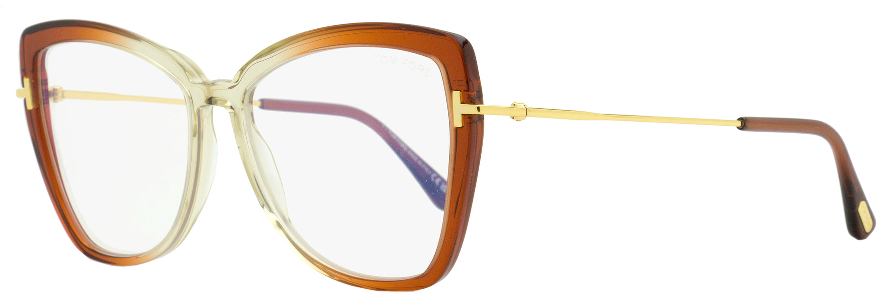 Tom Ford Brille – Damen, Schmetterlingsform, Orange, Farbverlauf – TF5882B / 044 / 55mm