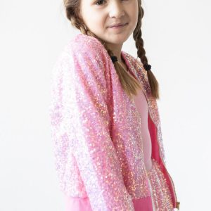 Jacke – Bubblegum-Rosa, mit Pailletten