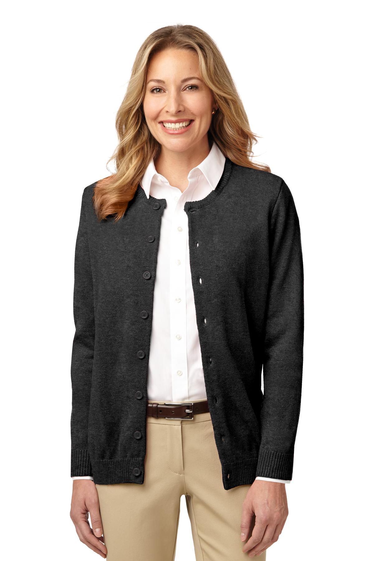 Port Authority Value Strickjacke – Damen, runder halsnaher Ausschnitt – LSW304