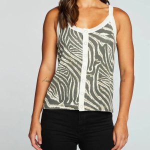 Tanktop – recycelt, Vintage, Ripp, Zebramuster