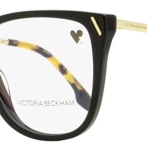 Victoria Beckham Brille – Damen, quadratisch, Schwarz, Goldfarben – VB2636 / 001 / 56mm
