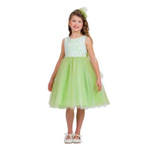 Kleid – kleine Mädchen, Grün, mit Spitze, Tüll, ärmellos, Ostern – 2-6
