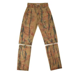 Cordhose mit Batikmuster – Gelb
