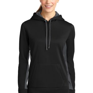 Sport-Tek Sport-Wick Pullover – Damen, Fleece, Colorblock, mit Kapuze – LST235