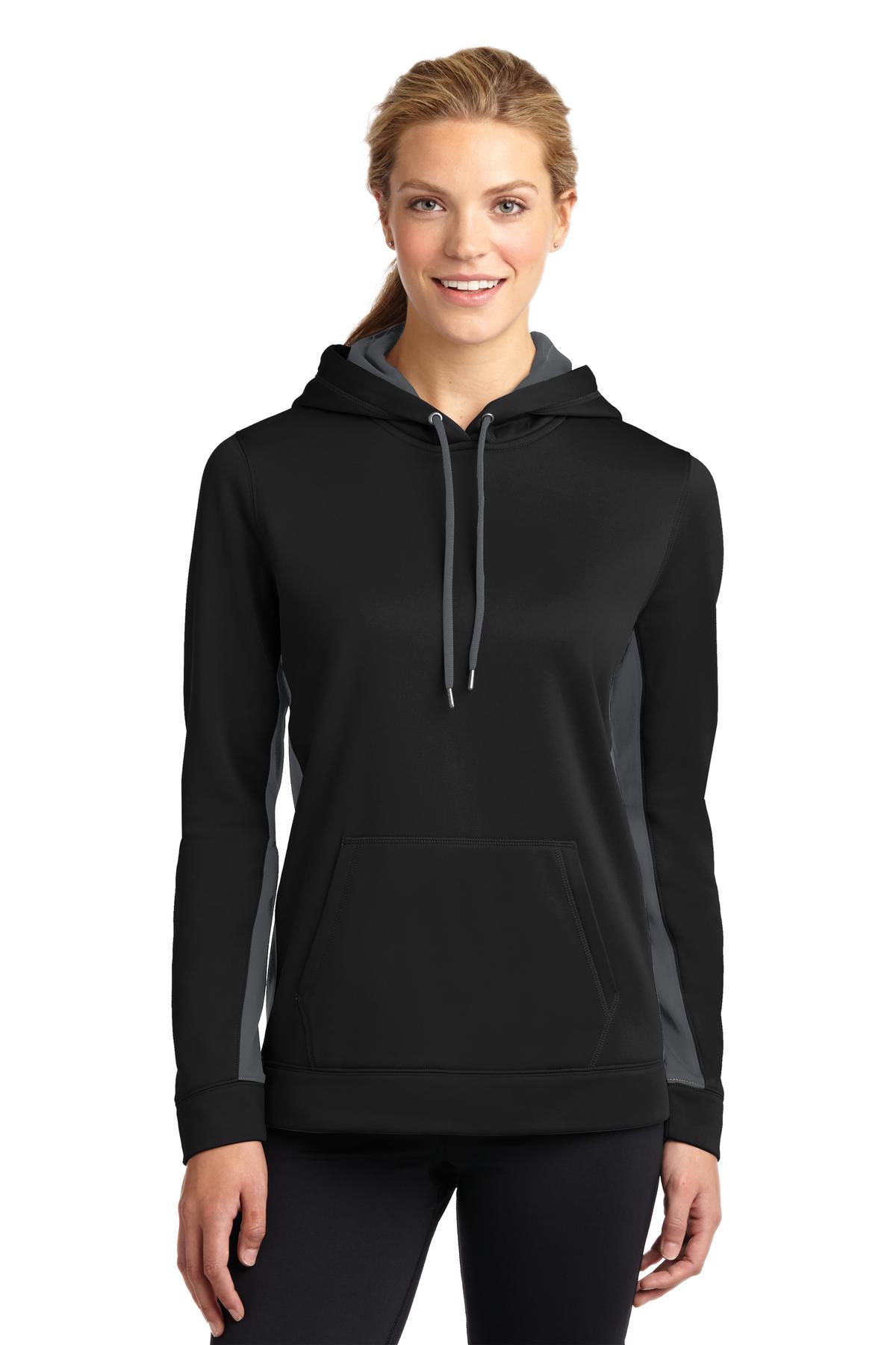Sport-Tek Sport-Wick Pullover – Damen, Fleece, Colorblock, mit Kapuze – LST235
