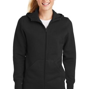 Sport-Tek Fleecejacke – Damen, durchgehender Reißverschluss, mit Kapuze