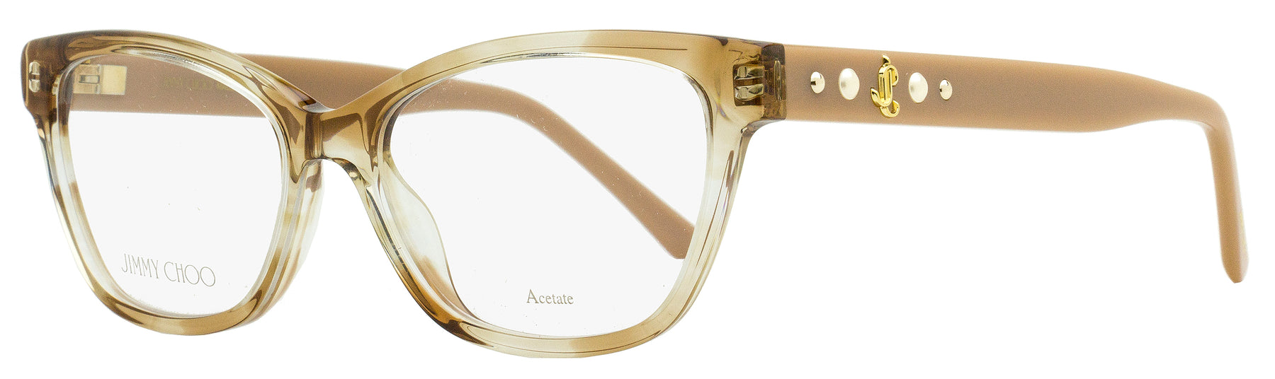 Jimmy Choo Brille – Damen, Schmetterlingsmotiv, Streifenmuster, Rosa – JC334 / HR5 / 52mm