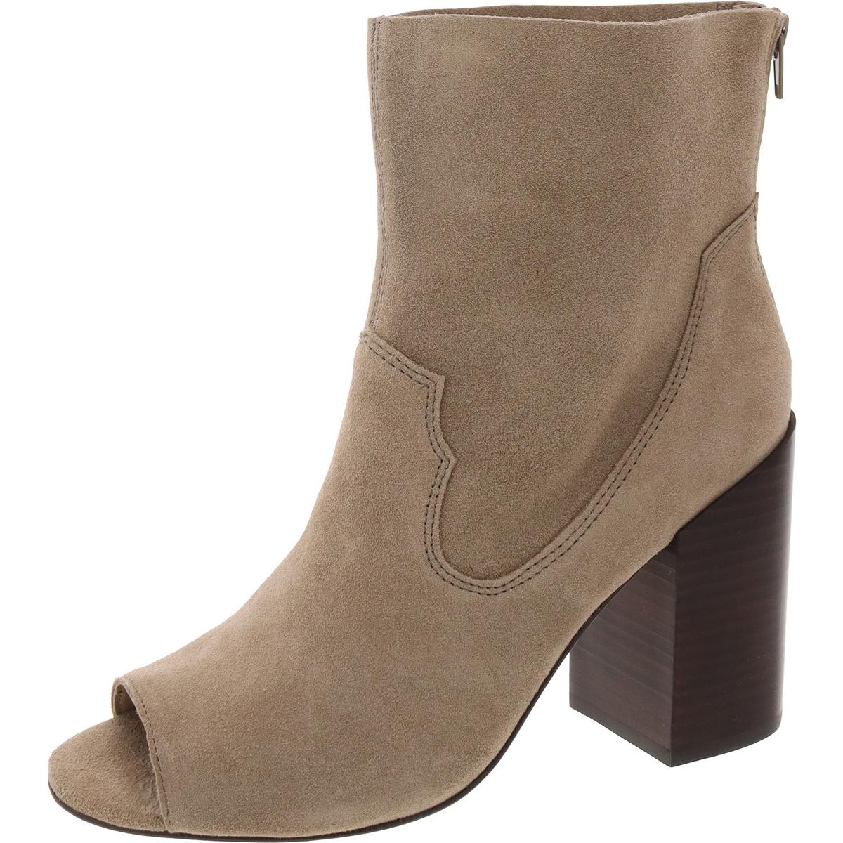 Wadenlange Stiefel aus Velourslederimitat mit Reißverschluss