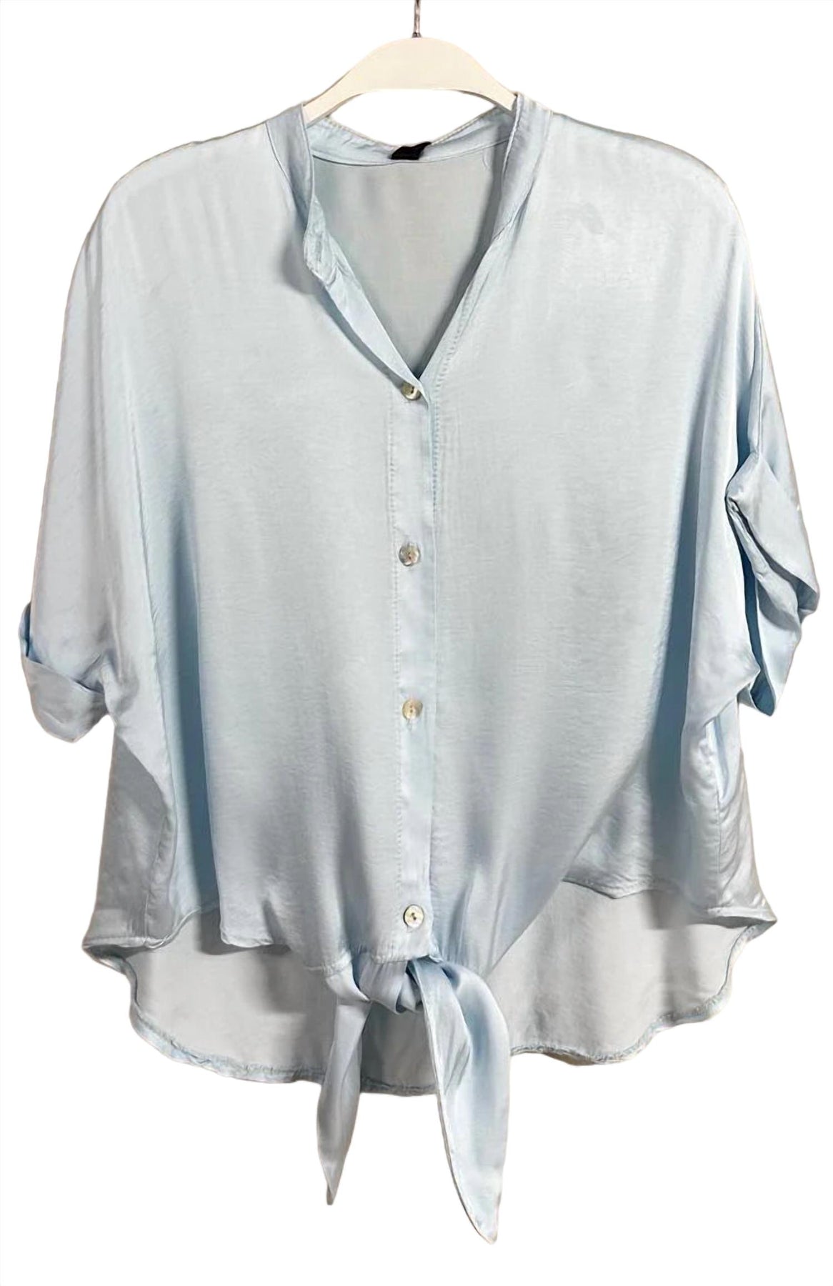 Hemd – Bindedetail vorn, Himmelblau – 7732509278268