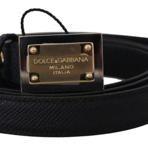 Dolce & Gabbana Damen-Kalbsledergürtel mit quadratischer Metallschnalle – 7732443578428