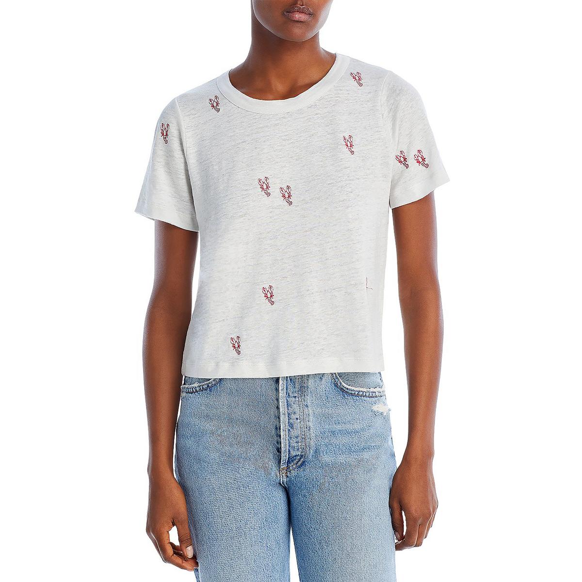T-Shirt aus Leinen mit Grafikmotiv