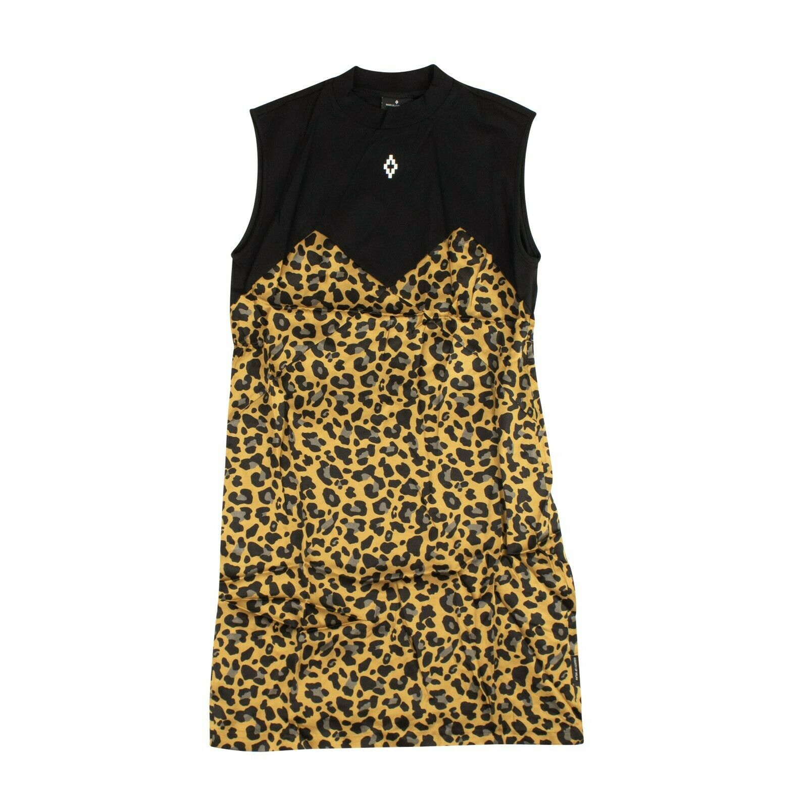 Ärmelloses Kleid mit Leopardenprint – Schwarz