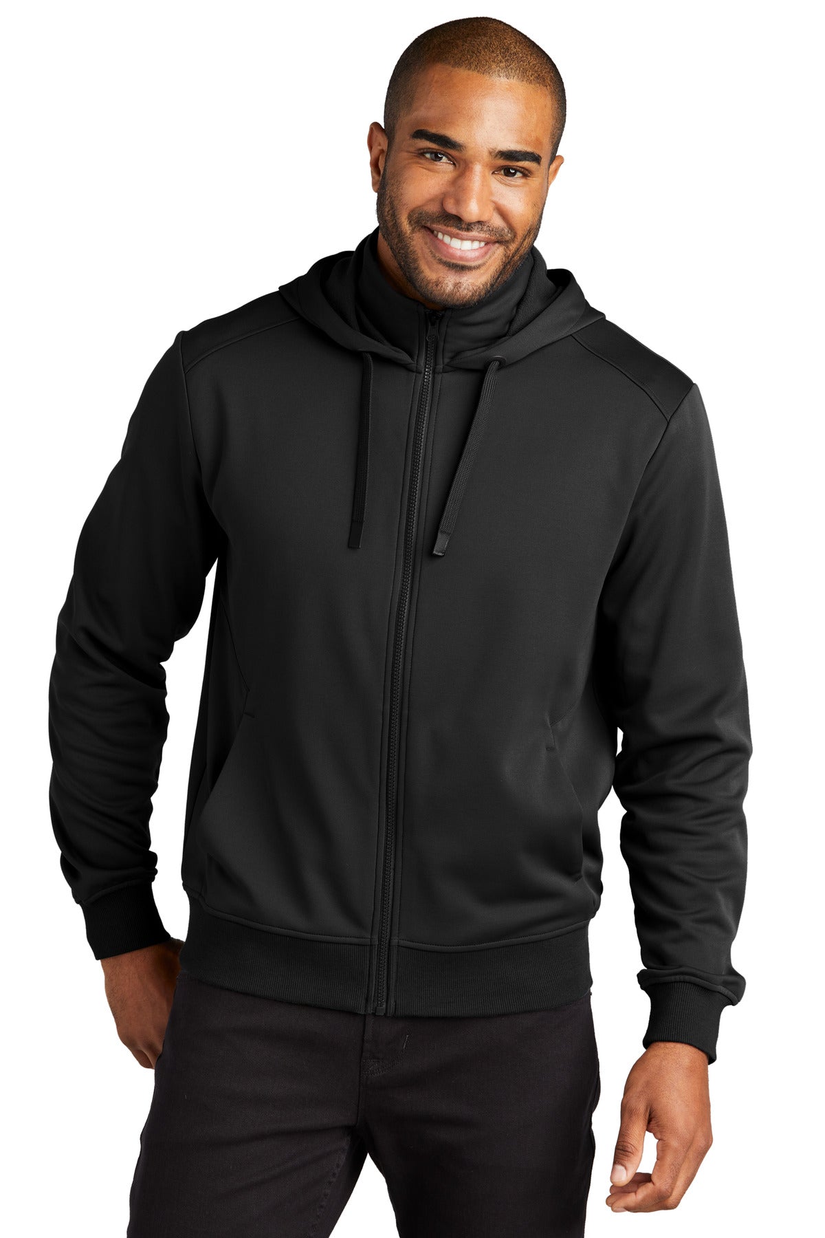 Port Authority Kapuzenjacke – Herren, glattes Fleece