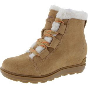 Lederstiefeletten mit Kunstpelzfutter