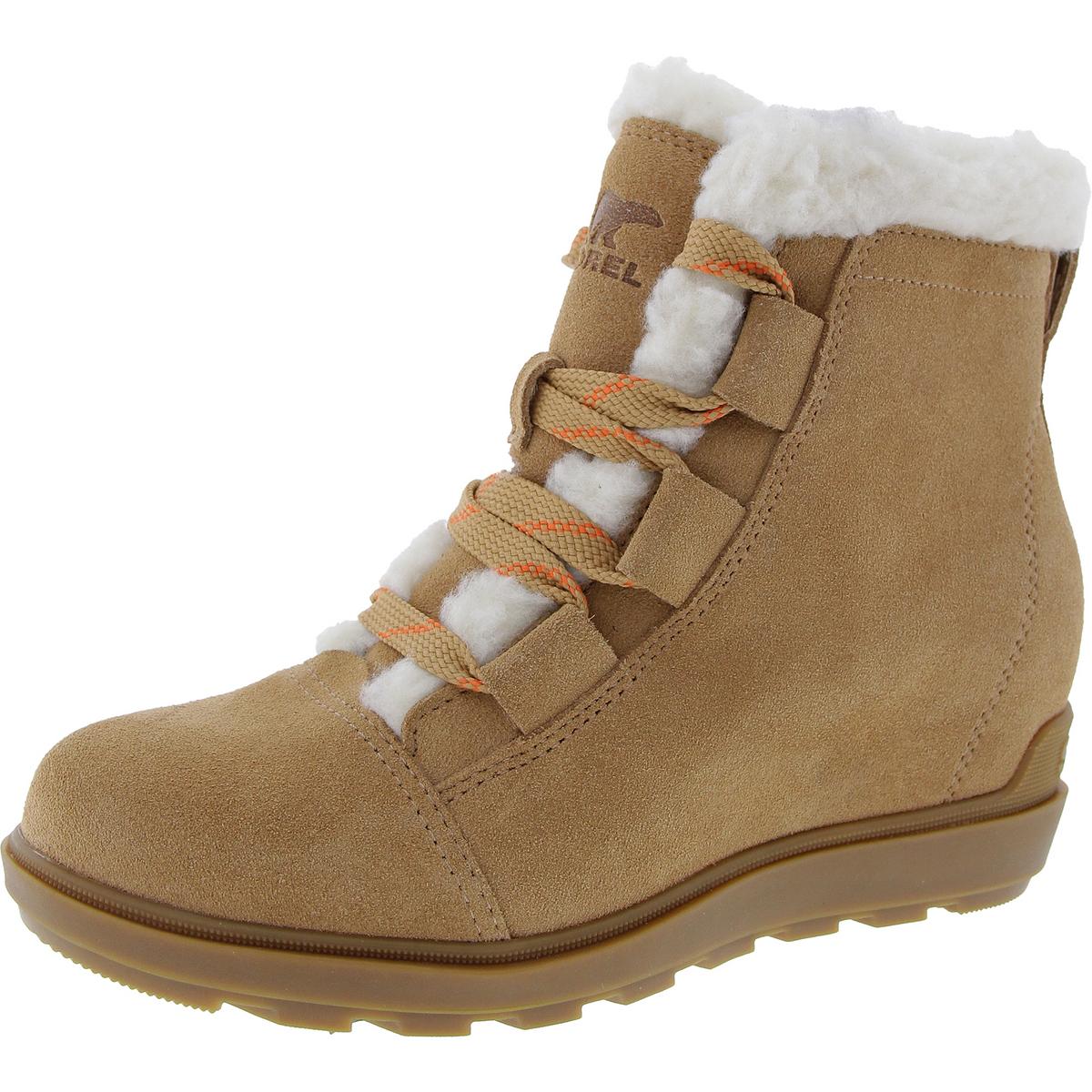 Lederstiefeletten mit Kunstpelzfutter