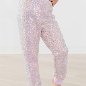 Jogginghose mit Pailletten – Lavendelfarben