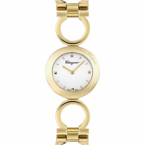 Ferragamo Quarz-Armbanduhr – Damen, Silberfarben – 28mm