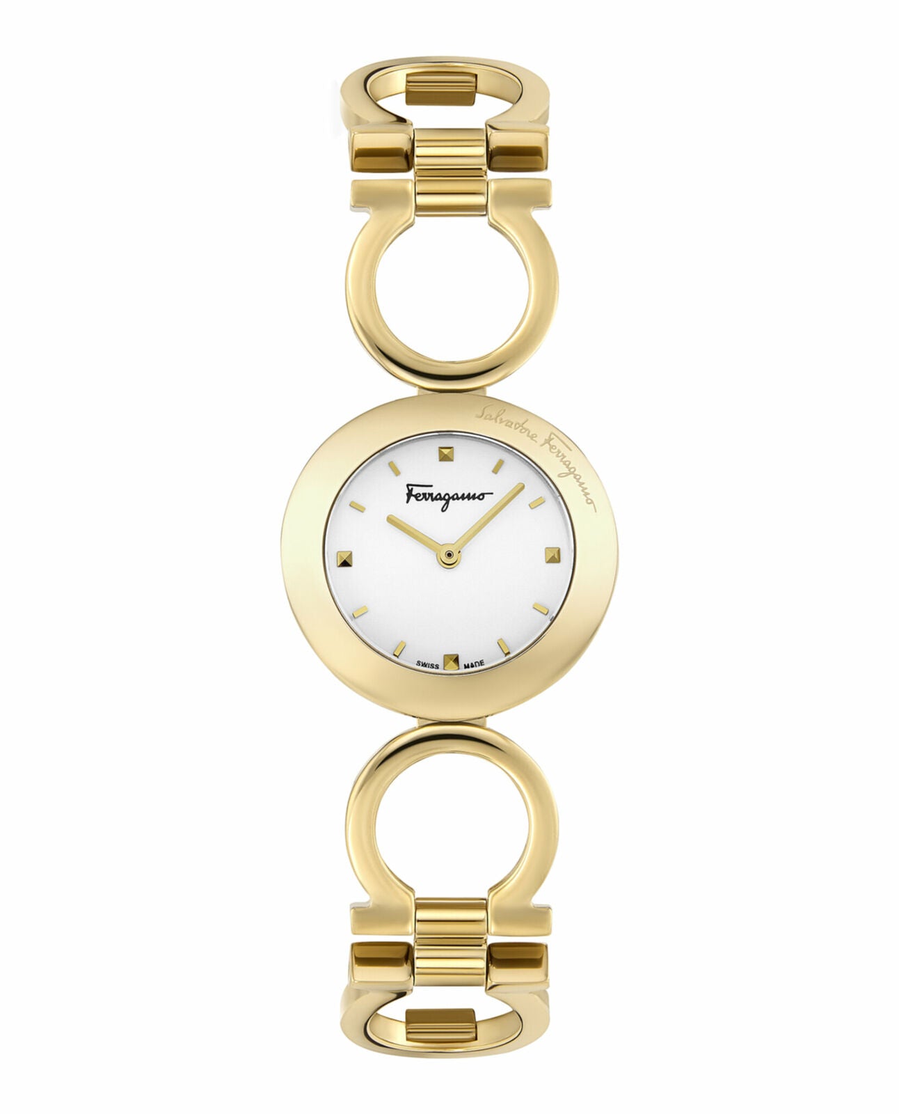 Ferragamo Quarz-Armbanduhr – Damen, Silberfarben – 28mm