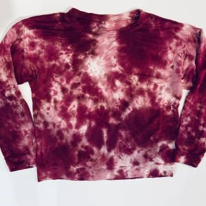 Kinder-Sweatshirt mit Batikmuster – Bordeauxrot