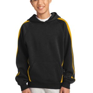 Sport-Tek Kapuzen-Sweatshirt zum Überziehen mit Ärmelstreifen für Jugendliche – YST265