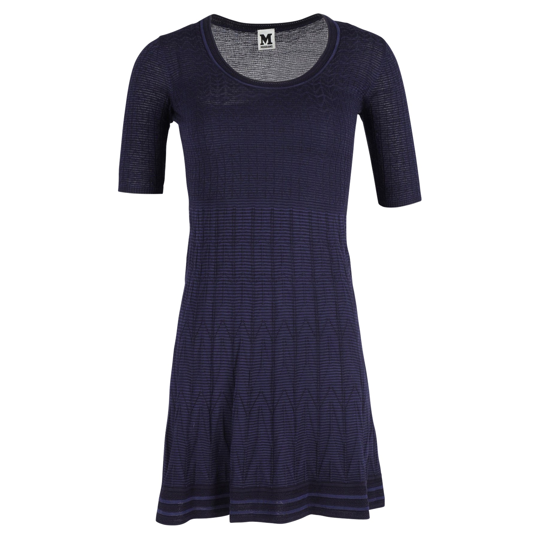 Missoni A-Linien-Kleid – Marineblau, Wolle