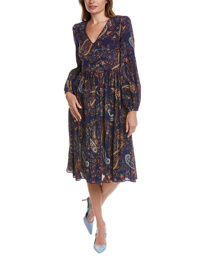 Etro Seiden-Midikleid mit Paisley-Print