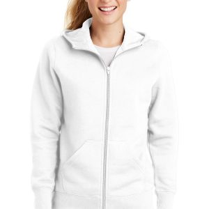 Sport-Tek Fleecejacke – Damen, durchgehender Reißverschluss, mit Kapuze – L265