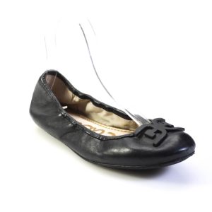 Sam Edelman verzierte Damen-Ballerinas aus Leder – Schwarz