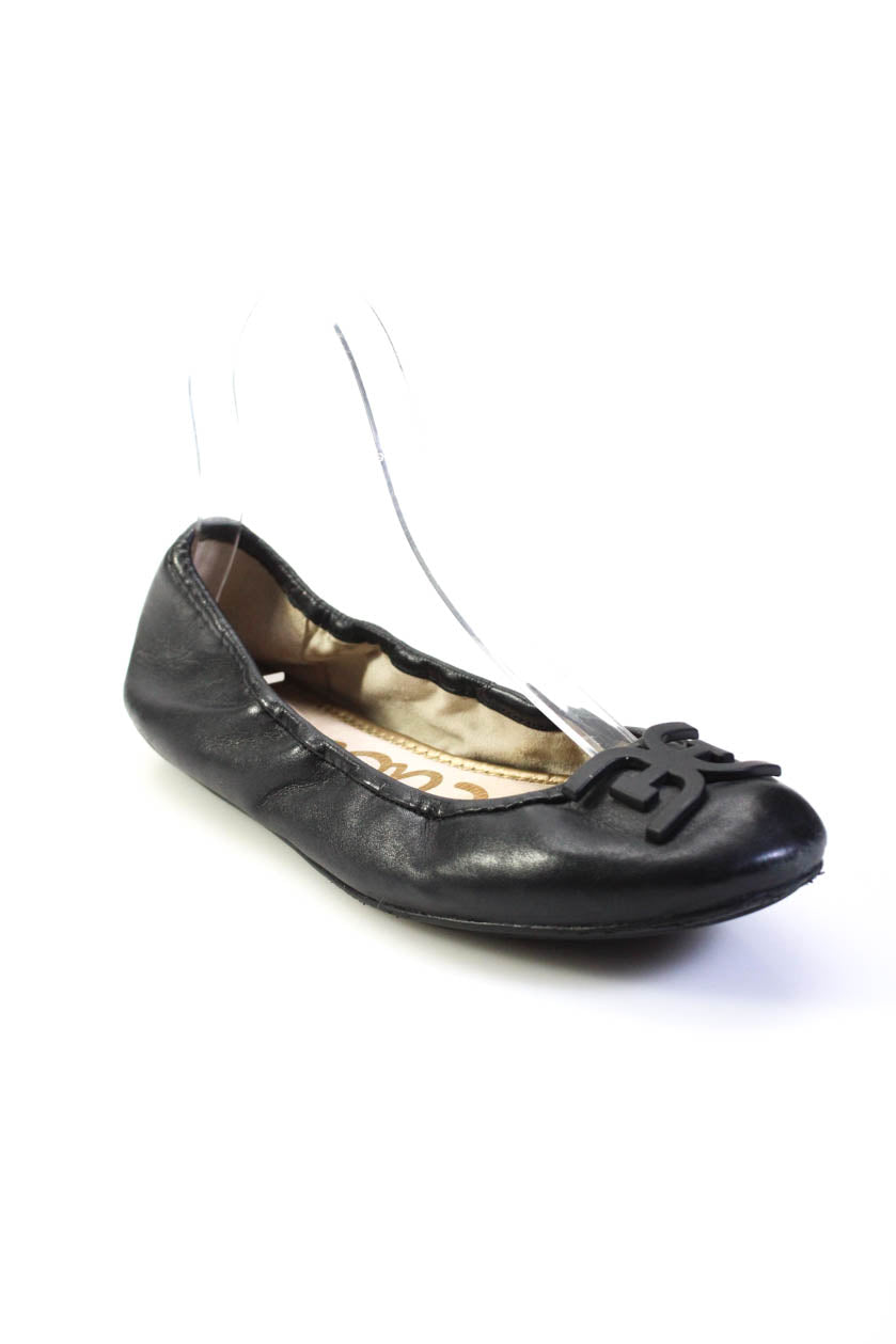 Sam Edelman verzierte Damen-Ballerinas aus Leder – Schwarz