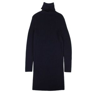 Wollkleid mit Rollkragen – Marineblau