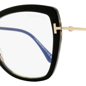 Tom Ford Brille – Damen, Schmetterlingsmotiv, Schwarz, Goldfarben – TF5882B / 005 / 55mm