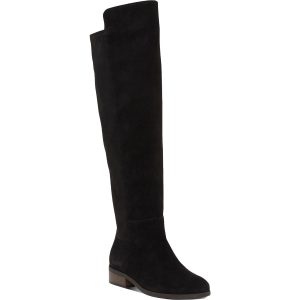 Overknee-Stiefel – Veloursleder, locker fallend, mandelförmige Schuhspitze