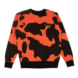 Sweatshirt – Herren, Schwarz, Orange, Camouflage