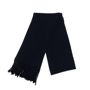 Wollschal mit Zopfstrick – Marineblau