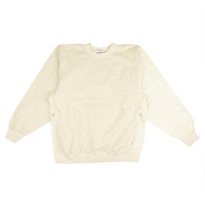 Gestepptes Sweatshirt mit Rundhalsausschnitt – Weiß