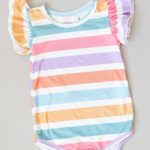 Body – Frühling, Streifen, Flatterdetail, Kurzarm – S/S