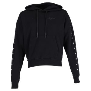 Off-White Kapuzenpullover – Logo auf der Rückseite, Schwarz, Baumwolle