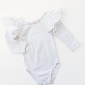 Trikot – Weiß, Flatterärmel, Langarm – L/S
