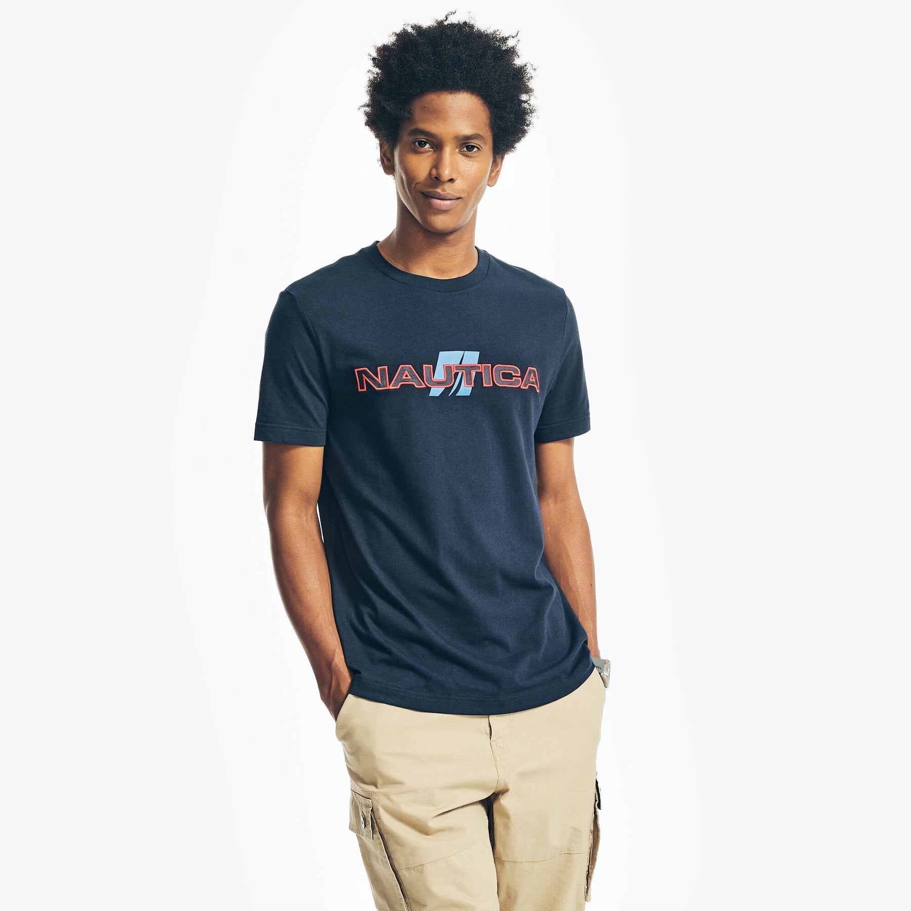 Nautica Sustainably Crafted T-Shirt – Herren, Logo, Grafikmotiv