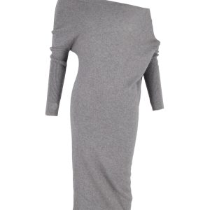 Tom Ford schulterfreies Kleid aus Kaschmir – Grau