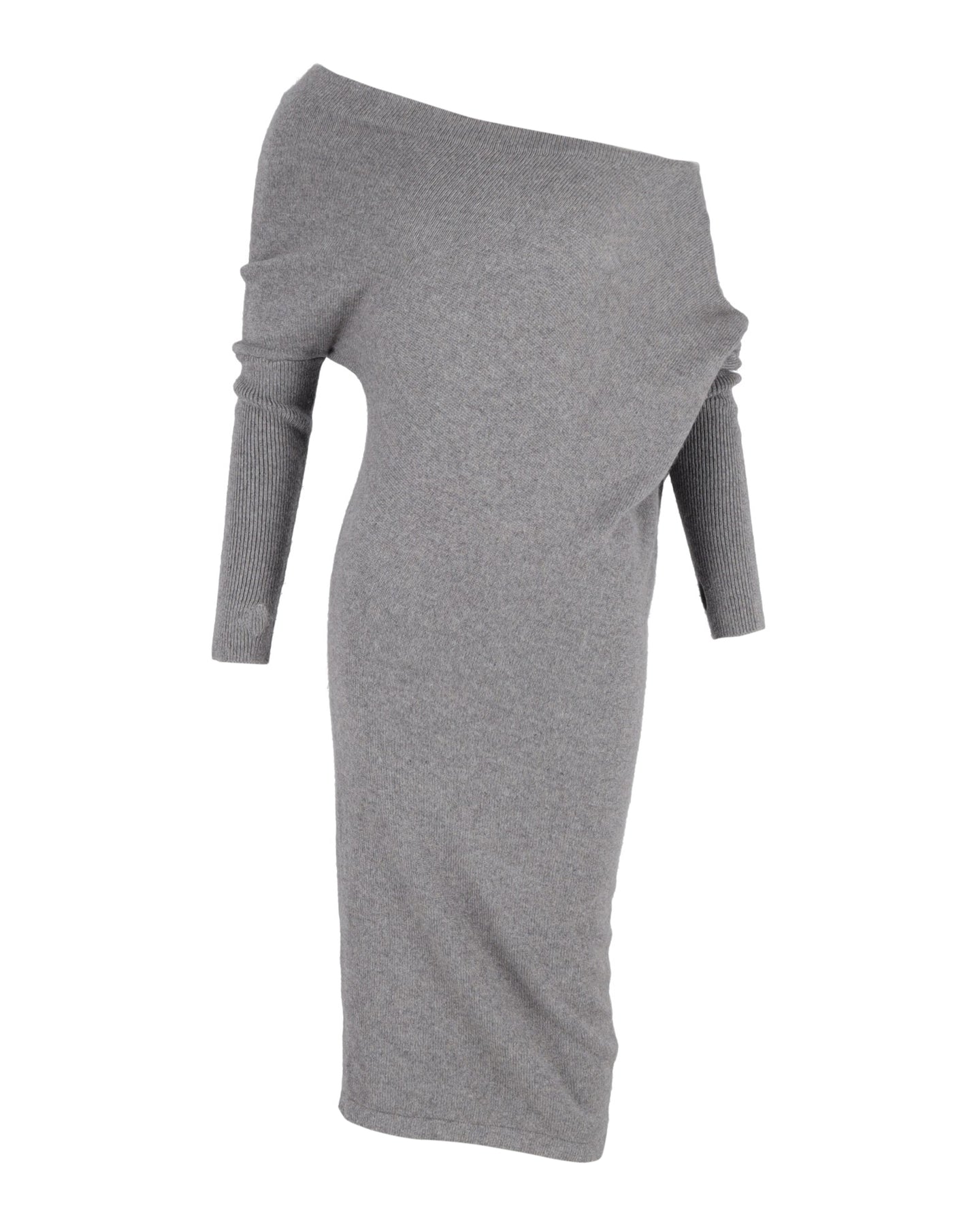 Tom Ford schulterfreies Kleid aus Kaschmir – Grau
