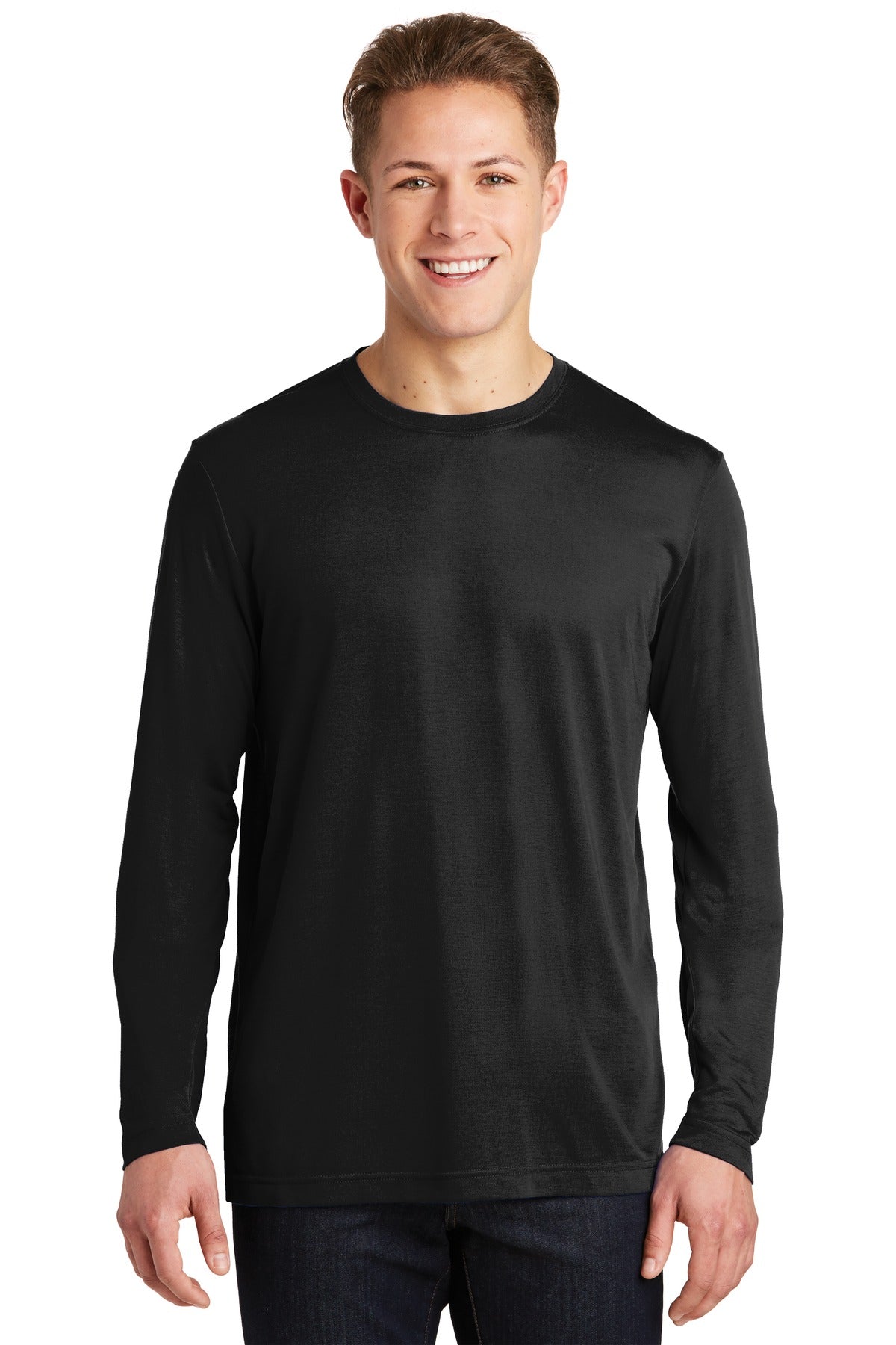 Sport-Tek PosiCharge Competitor T-Shirt – Herren, Langarm, Baumwollgefühl – ST450LS