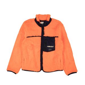Fleecejacke – Orange, Polyacryl, Logo, neu