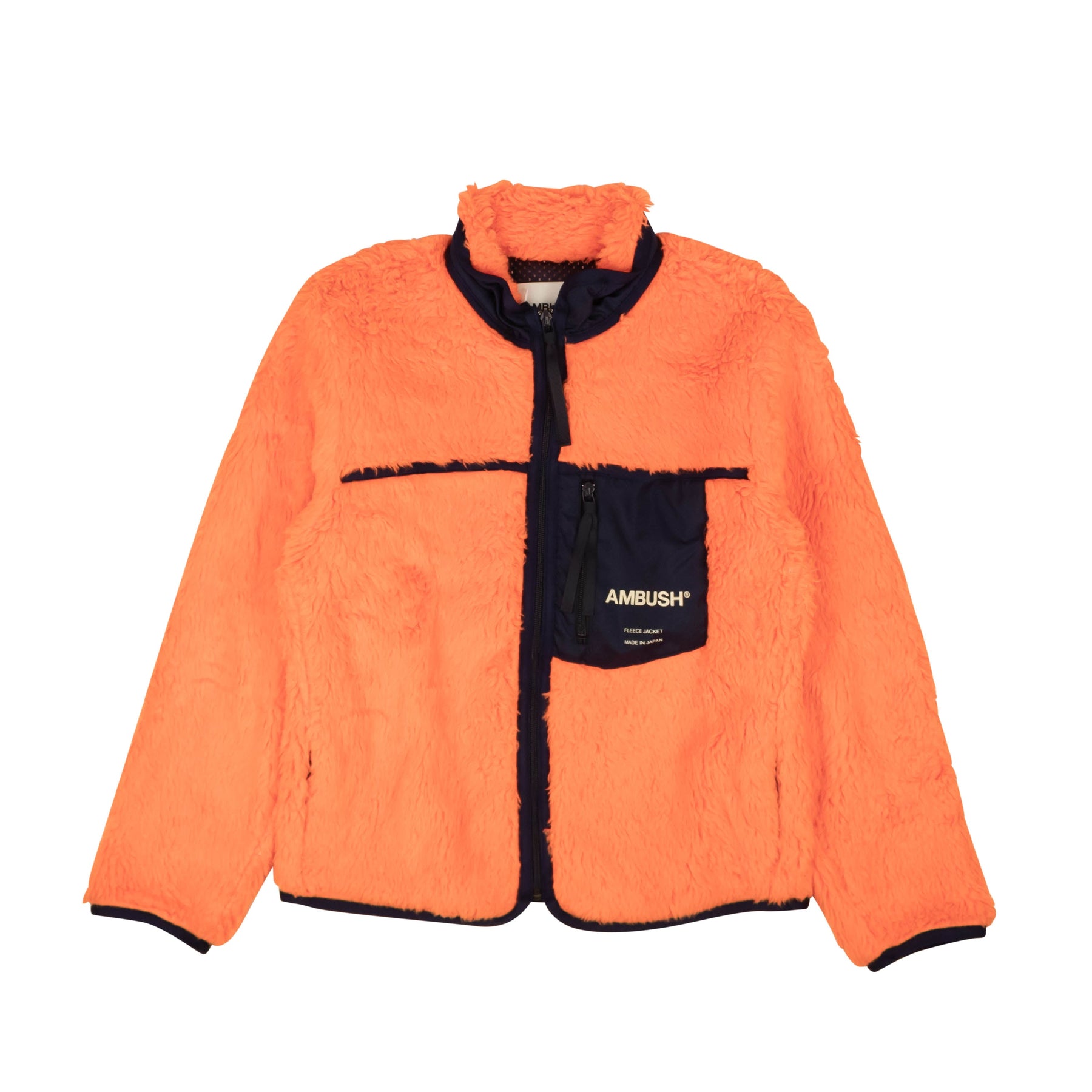 Fleecejacke – Orange, Polyacryl, Logo, neu